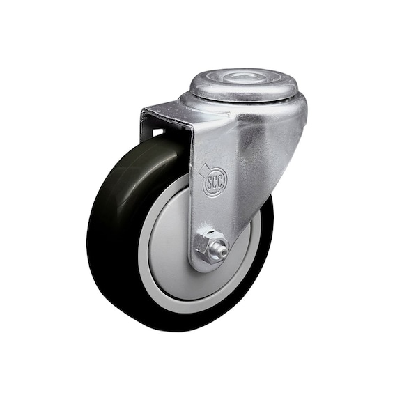 4'' Black Polyurethane Creeper Swivel Bolt Hole Caster